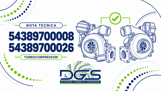 Nota tecnica per turbo 54389700008 – 54389700026